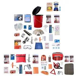 1-4 Person Food & Water Elite Bucket Survival Kit 72  Hours