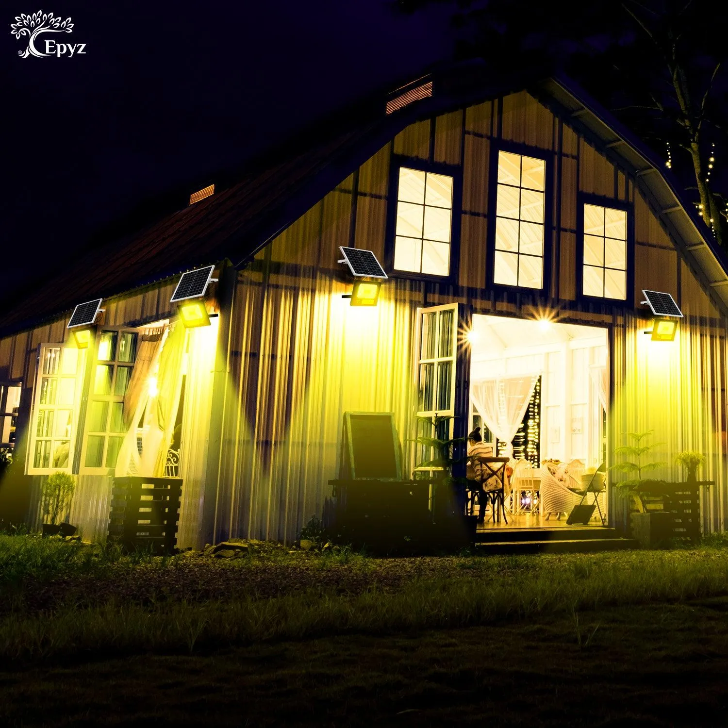30 Watt Outdoor Solar Flood Light for Home (Warm Light)
