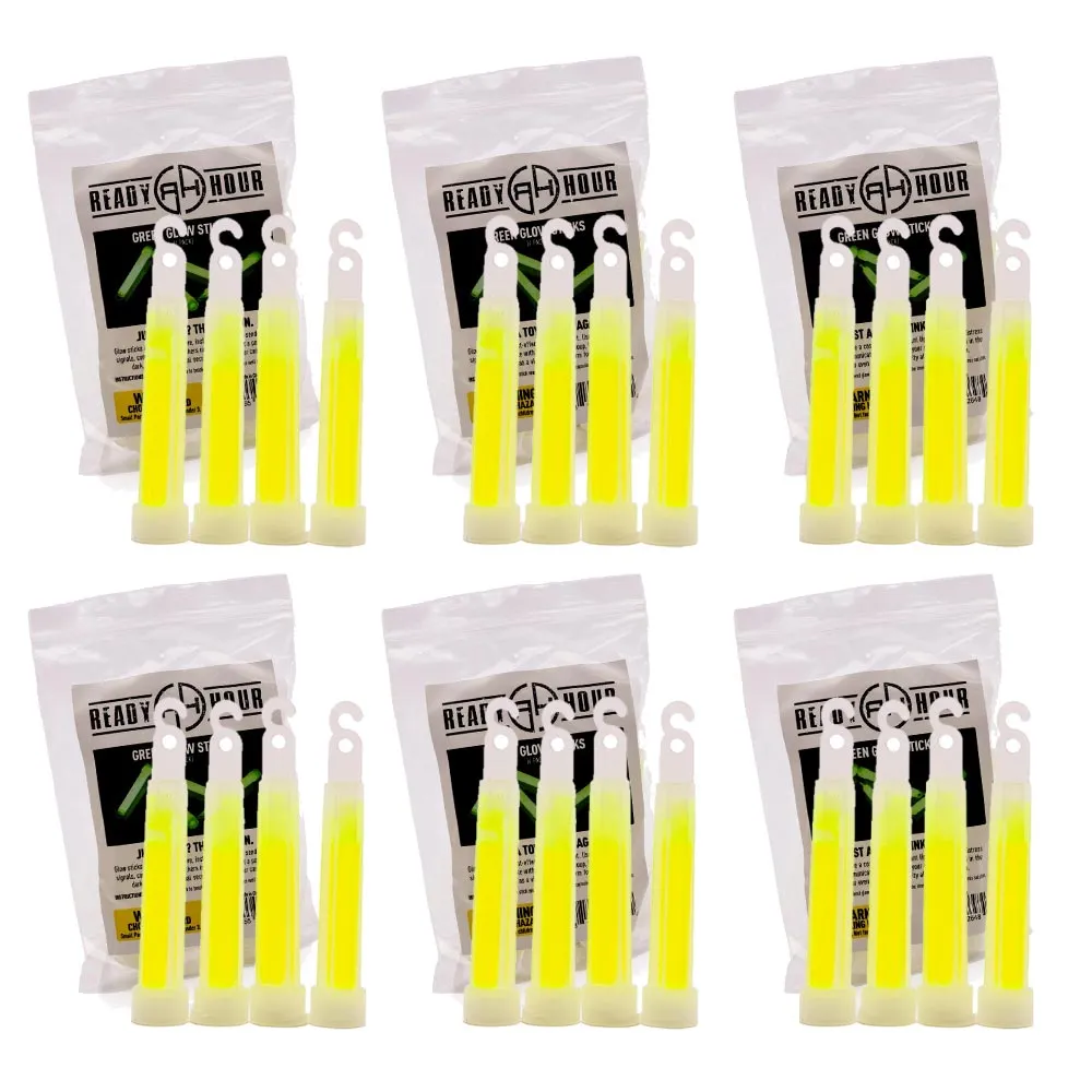 4" Green Light Glow Sticks (24 sticks, 6 packs)