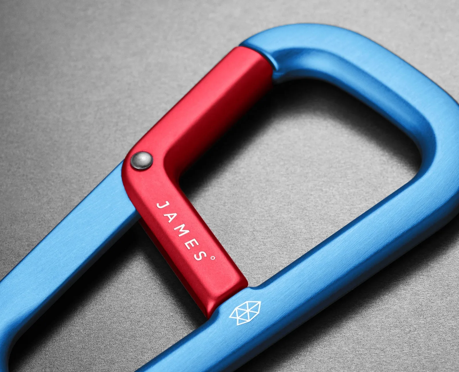 James The Hardin Aluminum EDC Carabiner - Cerulean   Red