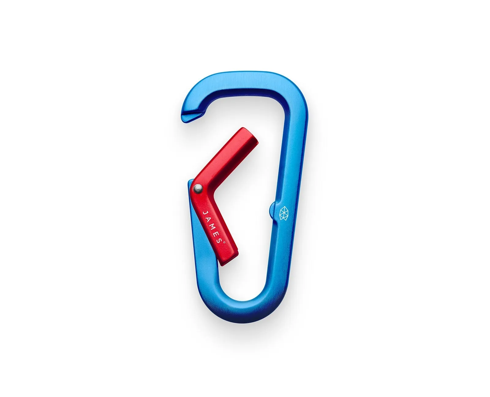 James The Hardin Aluminum EDC Carabiner - Cerulean   Red