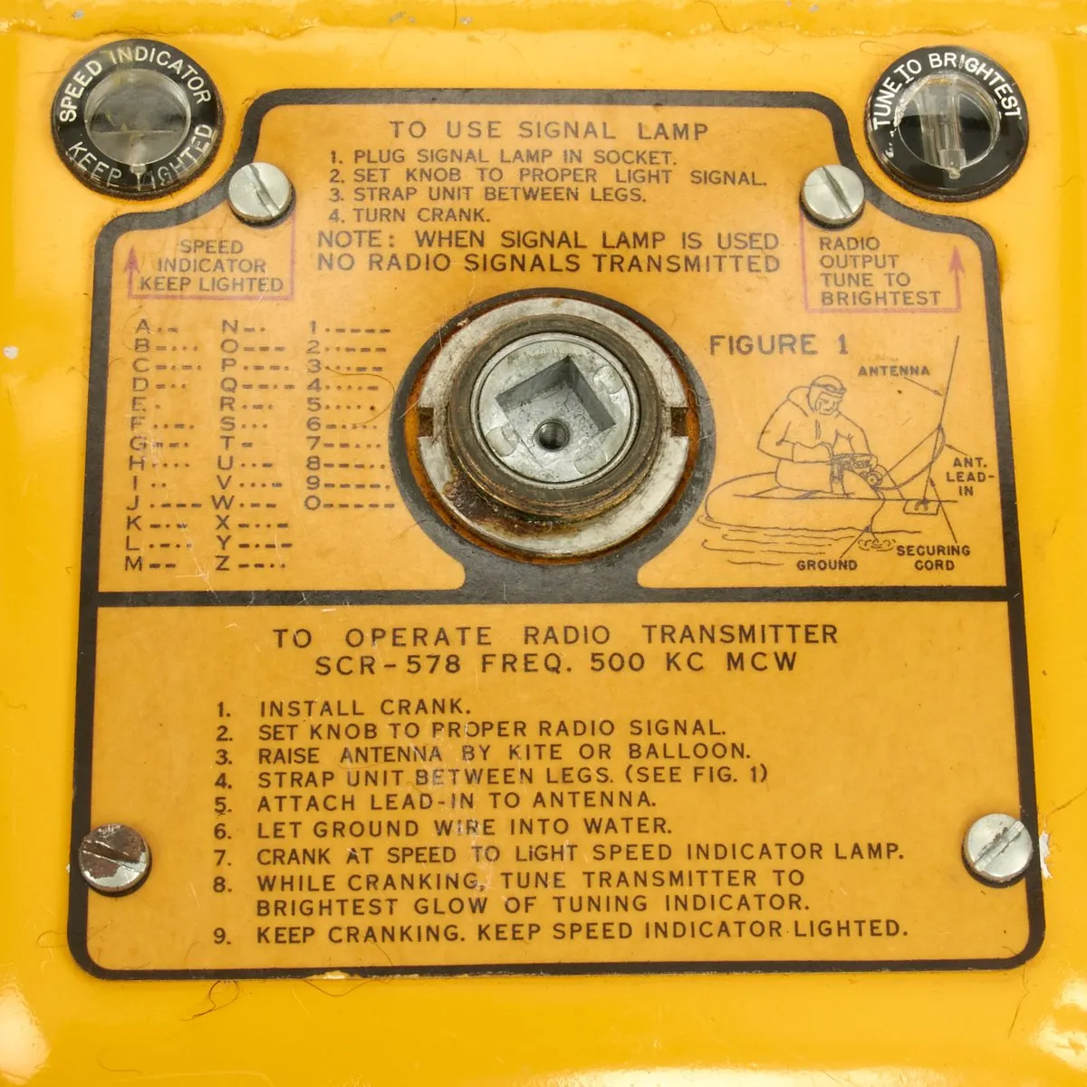 Original U.S. WWII Army Air Force Gibson Girl SCR-578 Survival Radio Transmitter