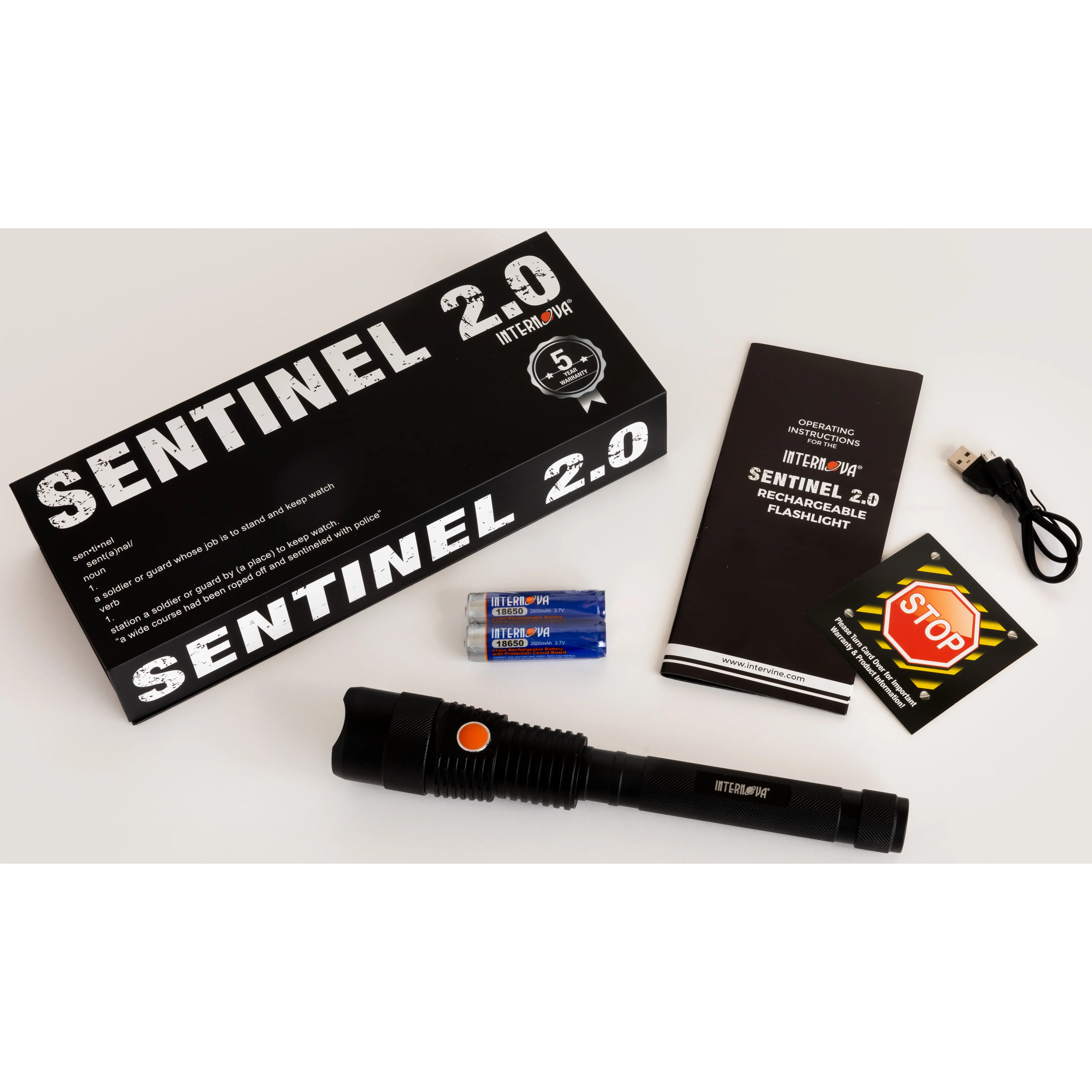 Sentinel 2000 Lumen Tactical Flashlight