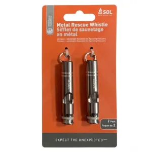 SOL Metal Rescue Whistle 2 Pack